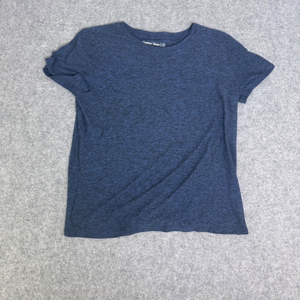 Outdoor Voices Womens Space Dye Active Tee Blue Heathered Short Sleeve M 302